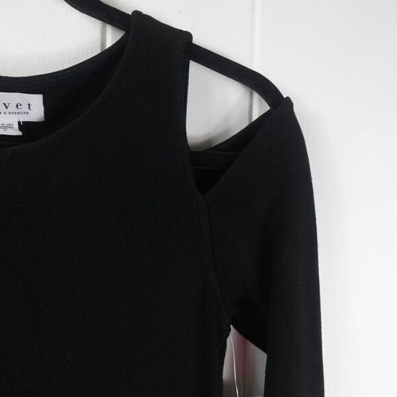 Velvet by Graham & Spencer Womens Cold Shoulder Knit Mini Dress Small - Picture 7 of 14